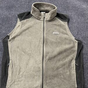 Columbia Fleece Vest Mens 3XL Tall Gray Full Zip Sleeveless Jacket Outdoor